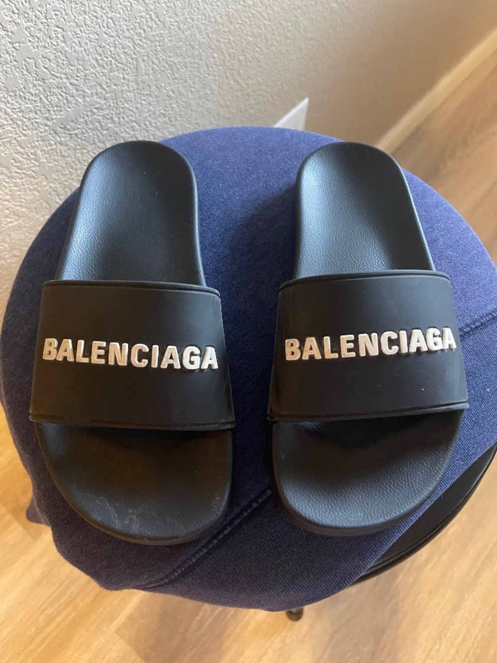 Balenciaga Women’s Black Pool Slide Size 7